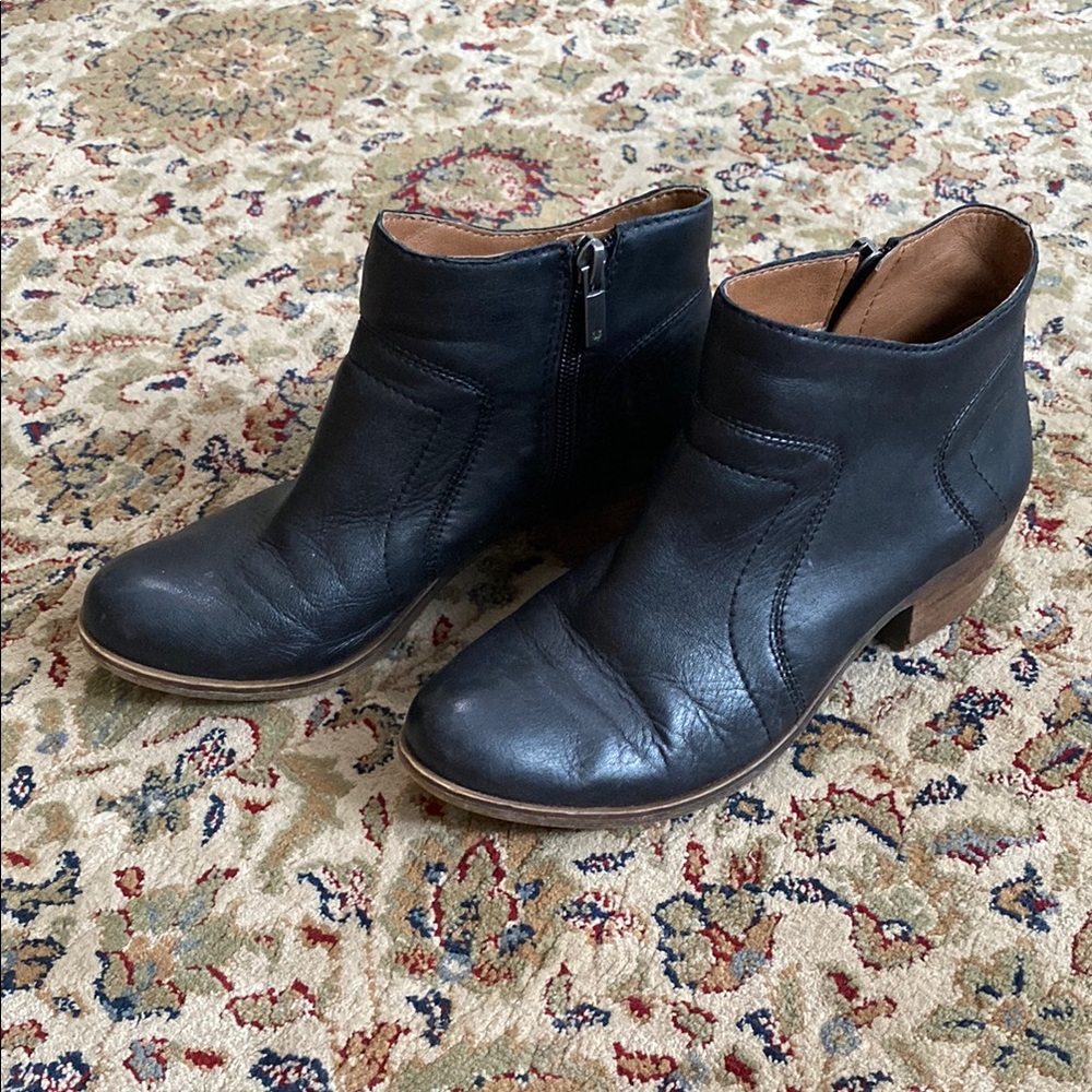 Lucky Brand Black Leather Ankle Booties